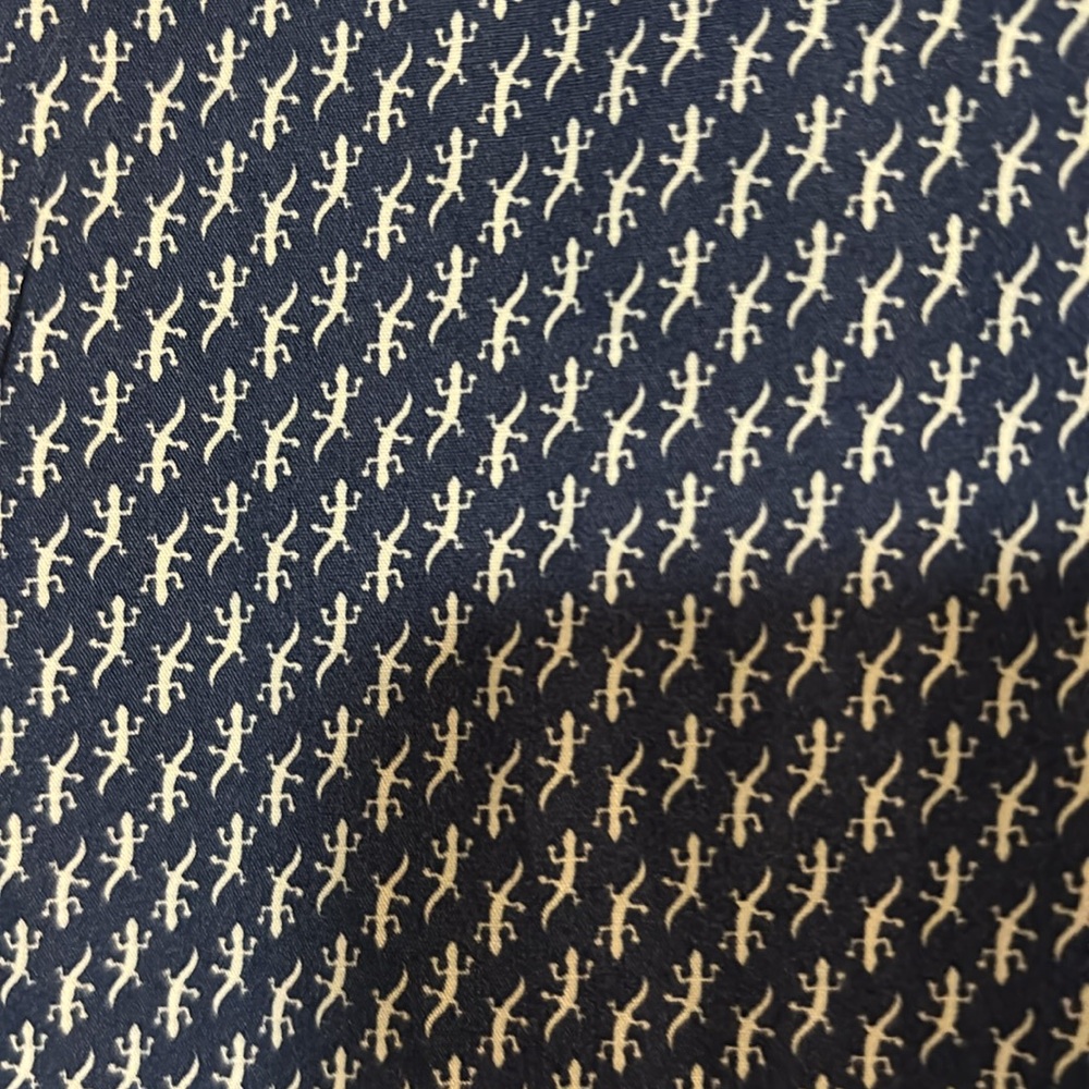 Men's Blue Patterned Shirt Lizard Pattern - image 3
